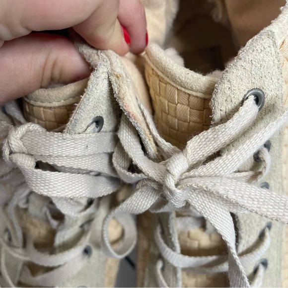 Ugg | Cayha Woven High Top Sherpa Lined Sneakers Tan Size 9 - Picture 11 of 14